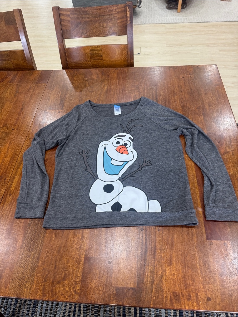 Disney Olaf Graphic Long-Sleeve Top - Gray